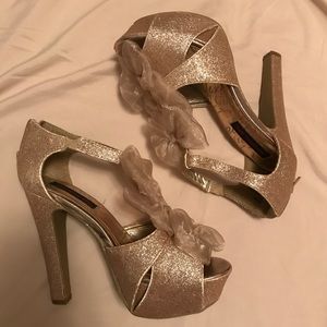 Material Girl Sparkly Heels with Bows